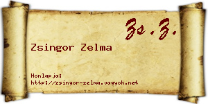 Zsingor Zelma névjegykártya